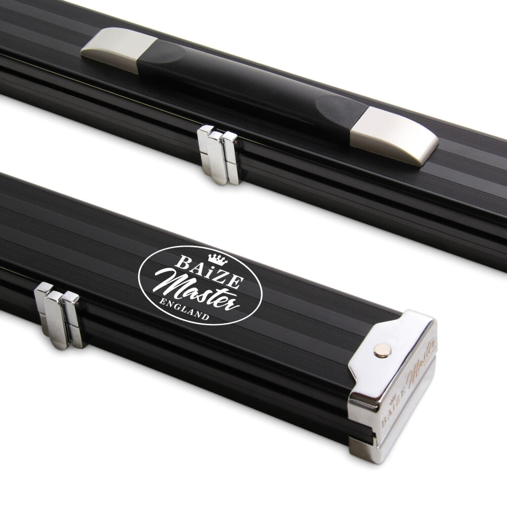Baize Master 1pc 2 Cue PRO LINE Aluminium Metal Ends Case (BLACK)