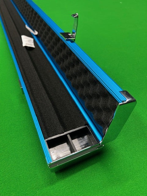 Plain Aluminium 2 Slot One Piece Cue Case (BLUE)