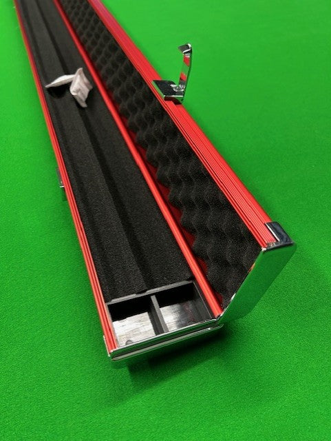 Plain Aluminium 2 Slot One Piece Cue Case (RED)