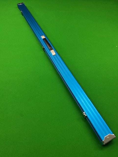 Plain Aluminium 2 Slot One Piece Cue Case (BLUE)