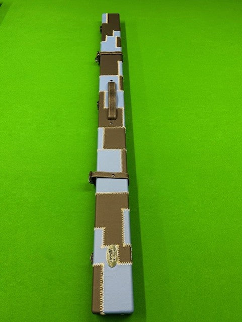 Baize Master 3/4 Luxury PATCH Cue Case (BLUE & BLACK)