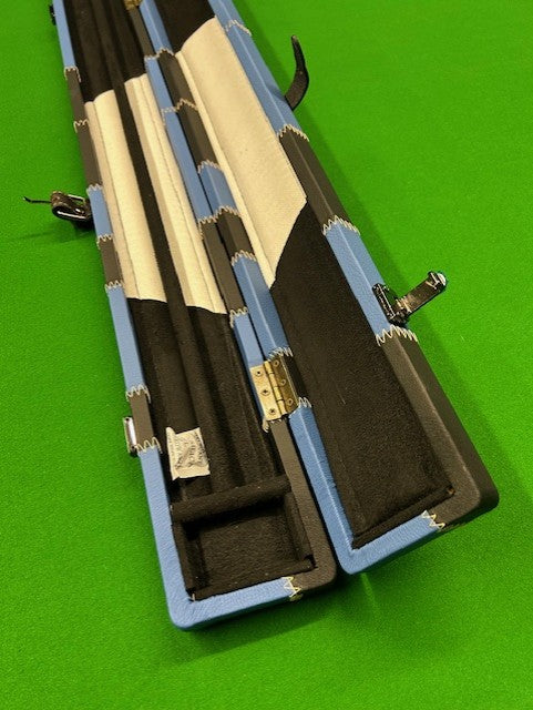 Baize Master 3/4 Luxury PATCH Cue Case (BLUE & BLACK)