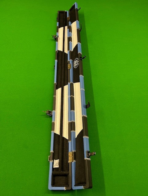 Baize Master 3/4 Luxury PATCH Cue Case (BLUE & BLACK)