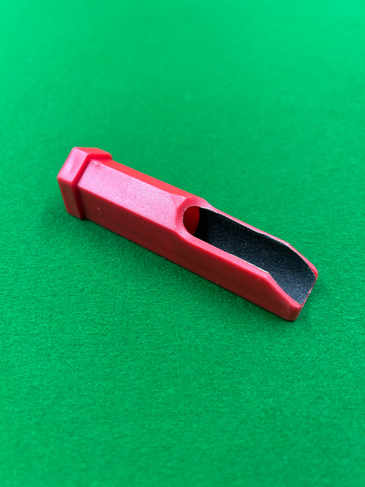 Red Plastic Supafile Cue Tip Shaper, Sander, Front And back Sandpapered