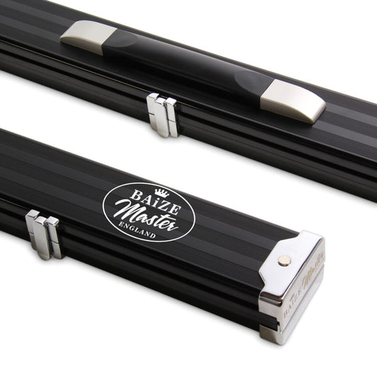 Baize Master 1pc 2 Cue PRO LINE Aluminium Metal Ends Case (BLACK)