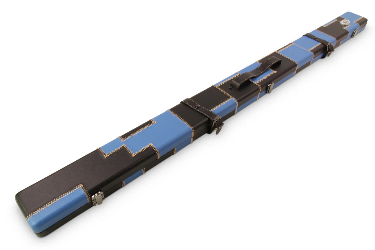 Baize Master 3/4 Luxury PATCH Cue Case - BLUE & BLACK