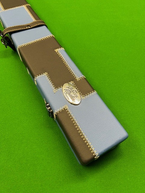 Baize Master 3/4 Luxury PATCH Cue Case (BLUE & BLACK)