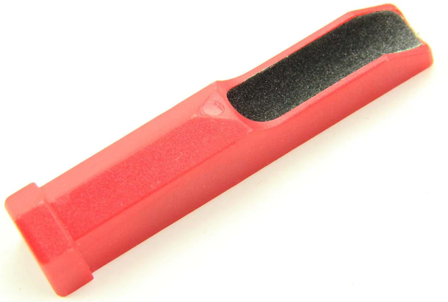 Red Plastic Supafile Cue Tip Shaper, Sander, Front And back Sandpapered
